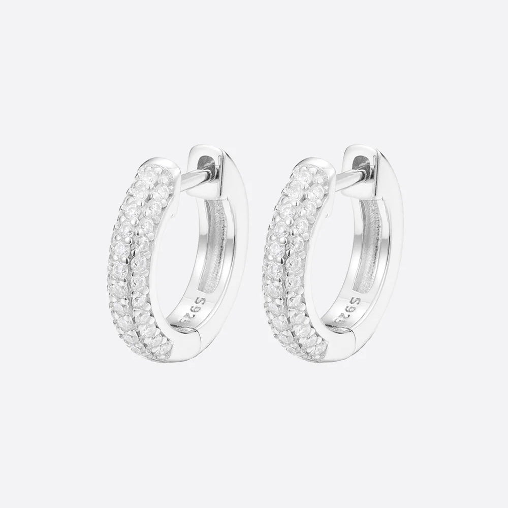 MOISSANITE ICED HOOPS EARRINGS- 925 SILVER - VVS1