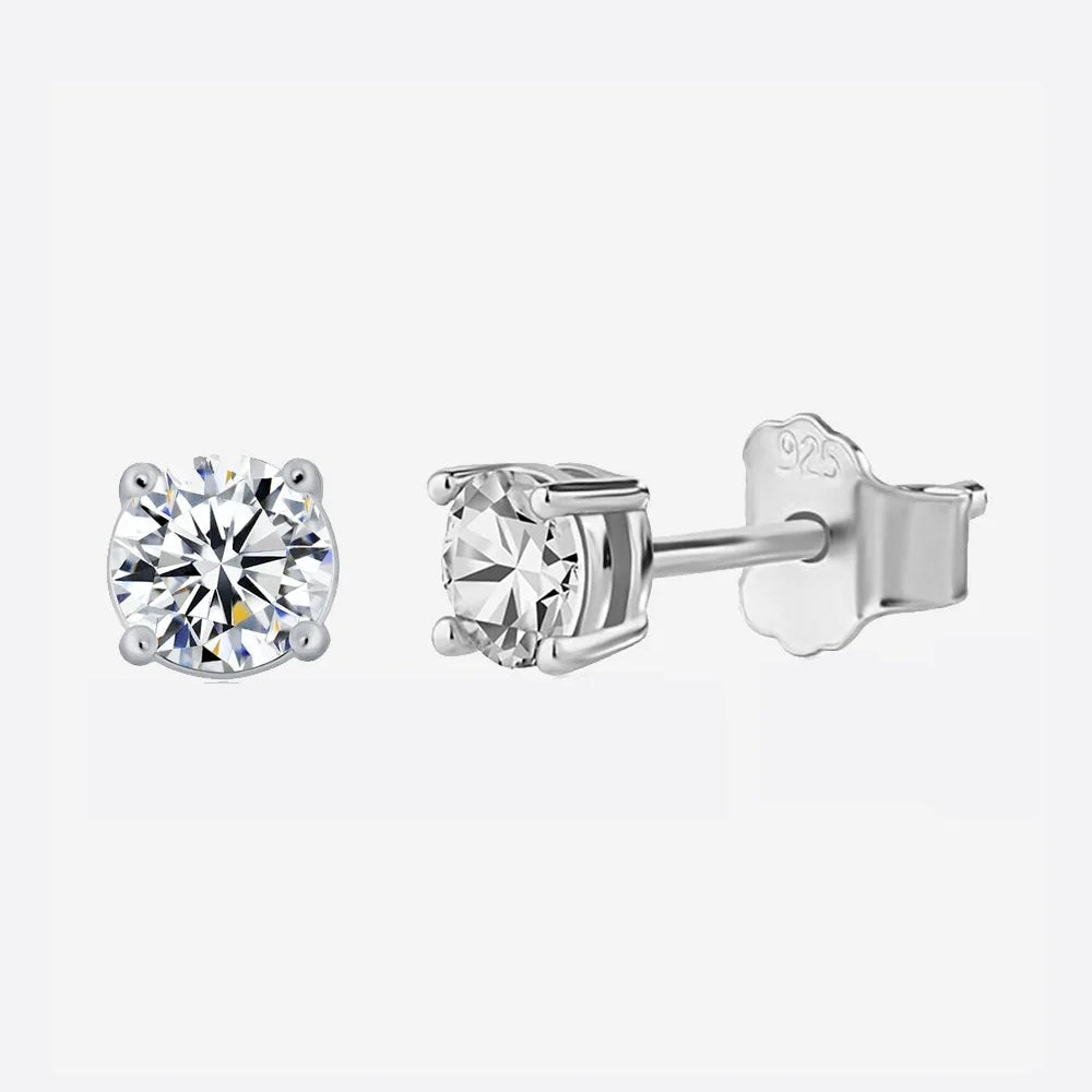 MOISSANITE DIAMOND STUDS- 925 SILVER - VVS1