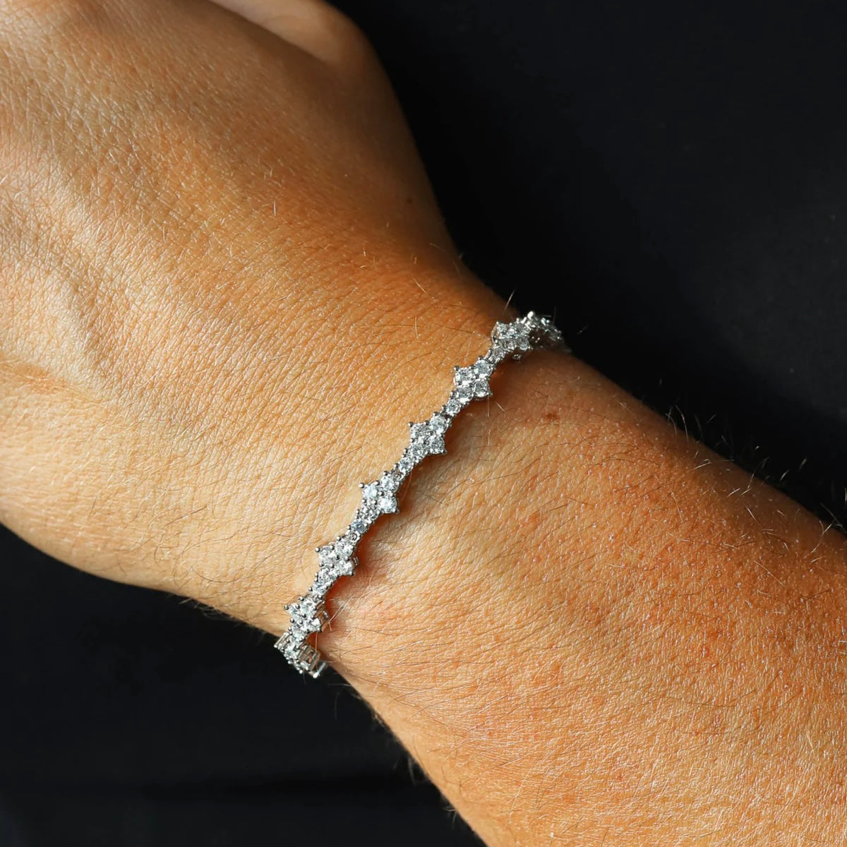 3MM HONEYCOMB BRACELET – WHITE GOLD