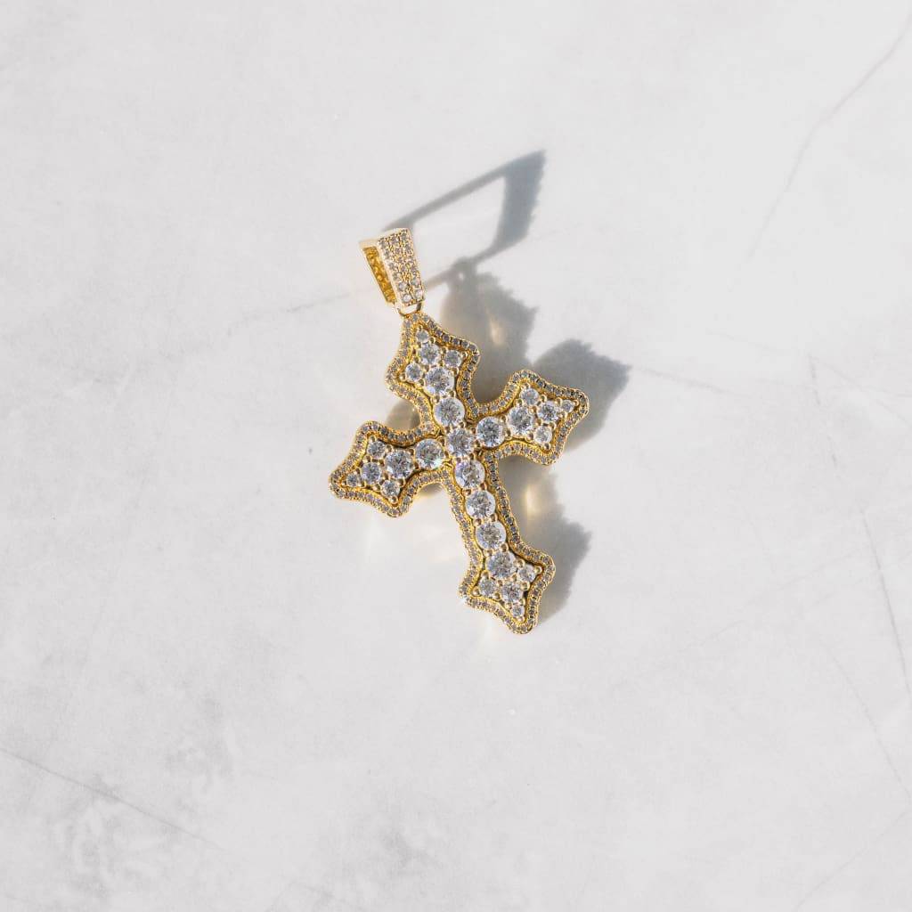 CLUSTERED CROSS PENDANT - GOLD